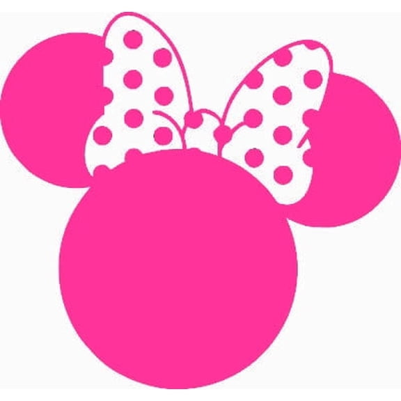 Minie Mouse Ears Pink 6 Inch Professional Sticker for Truck, Car, Tumbler, Cup, Laptop, Decor, Locker, Table, Window