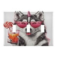 thumbnail image 2 of 2 Gang Light Switch Cover Plate Dog with Glasses Drinking Wall Plate Decorate Electrical Outlet Cover Plates 4.56”x4.48”, 2 of 8