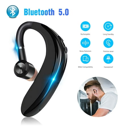 Bluetooth Headset, EEEKit Wireless Bluetooth 4.1 Earpiece Headphones Earphones Ear Hooks with Noise Cancelling Mic for Business/Office/Driving/Truck Support iPhone/Android Cell (Best Bluetooth Headset Under 2000)