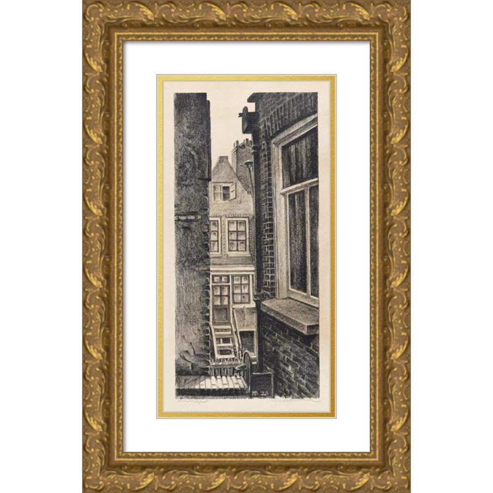 Meijer Bleekrode 11x18 Gold Ornate Wood Frame and Double Matted Museum