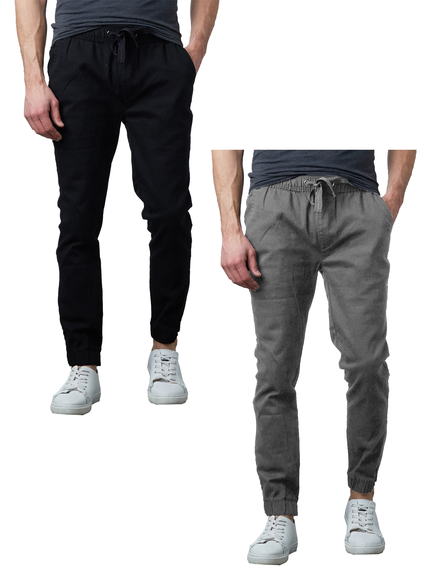 2-Pack Mens Slim-Fit Cotton Twill Jogger Pants (S-2XL) - image 5 of 13