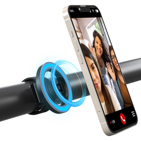 Stroller Phone Holder, 17*N54 Strong Magnetic Handlebar Mount with Adjustable Strap, Fits Shopping & Golf Push Cart, Gym Treadmill，Universal Hands Free Phone Cradle for iPhone 12-17 & Samsung