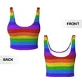 thumbnail image 6 of Uemuo Colorful Glitter Rainbow Pattern Women's Sports Bra - High Impact Support, Breathable, and Comfortable Athletic Bra for Running, Yoga, and Workouts, 6 of 9