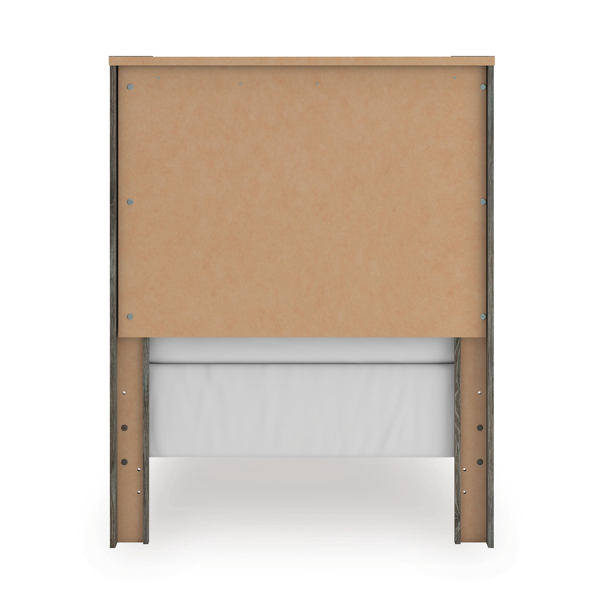 Signature Design by Ashley Frandern Twin Gray Farmhouse Headboard, Rustic Wood-Look Panel with Industrial Accents
