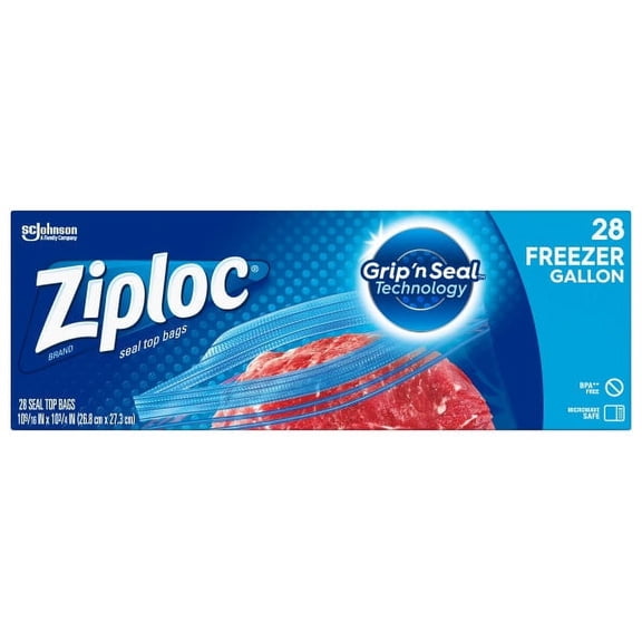 Ziploc® Freezer Bag Gallon 28 CT, Pack of 6