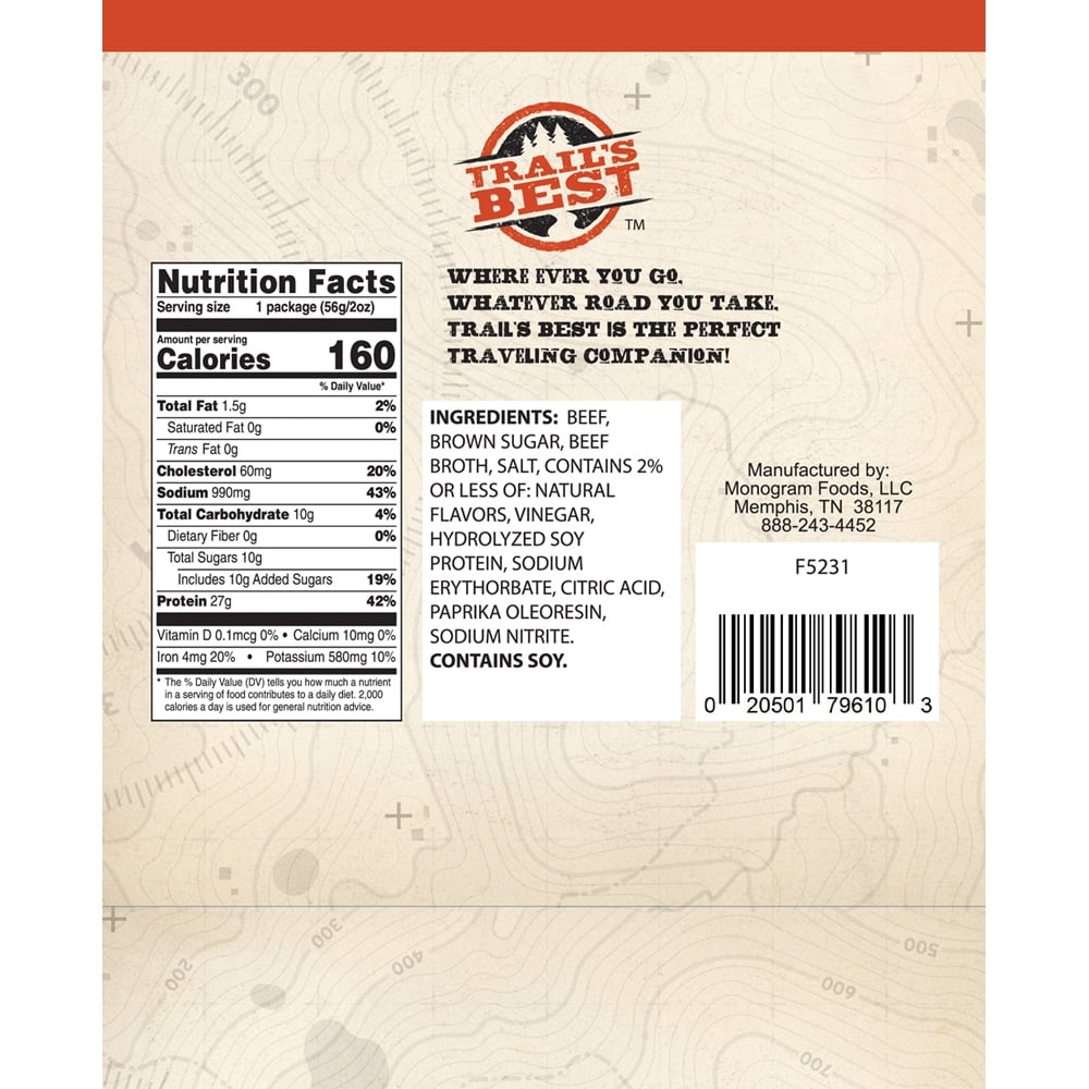 Trail's Best Original Beef Jerky 2oz Packs - 6 Packs