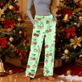 thumbnail image 2 of FRSASU Womens Fuzzy Pajama Pants – Soft Cherry Print Bottoms with Pockets, Cozy Fleece Lounge Sleepwear Pants Green, 2 of 7