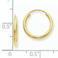 thumbnail image 3 of Primal Gold 14 Karat Yellow Gold 1.5mm Round Endless Hoop Earrings, 3 of 4