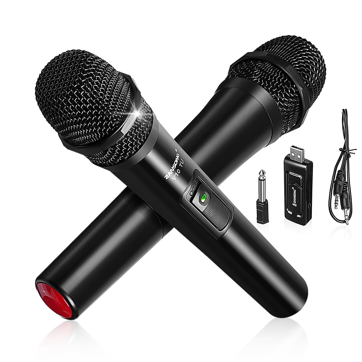 Professional Wireless Handheld Dynamic Microphone System Karaoke Microphone for Family KTV Conferences Education Wireless Microphone Parties etc. Advertising