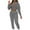 Dark Gray, variant on 2 Piece Lounge Set for Women Women's Solid Color Sling Vest Sweatshirt High Waist Pack Hip Straight with Pocket Pants Three-Piece Suit