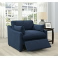 thumbnail image 2 of Destino Cushion Back Power Recliner Midnight Blue, 2 of 8