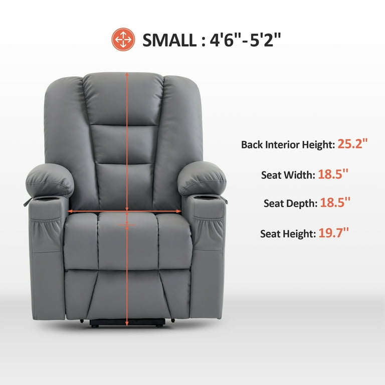 MCombo Small Power Lift Recliner Chair with Massage and Heat for