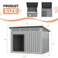 thumbnail image 4 of LHBcraft Waterproof Dog House,Indoor & Outdoor Dog Shelter with Ventilated Design & Removable Roof, PP Dog Kennel for Medium to Large Dogs,Gray,42.8" L x 33" W x 31" H, 4 of 9