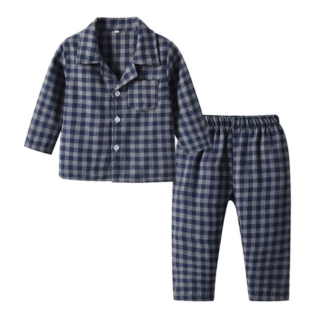 Gibobby Conjunto de pantalones para niños pequeños, Niñass, invierno, manga larga, estampados a cuadros, tops, pantalones, conjuntos de 2 piezas, conjunto de r(Gris, 7-8 Años)