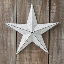 VHC Brands Patriotic Faceted Metal Star White Wall Hanging 12x12, Independence Day Decor, American Star Design, Distressed Appearance Metal Wall Hanging, Star Shape, Country, Matte White