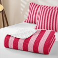 thumbnail image 4 of Meiyoeat Bold Vertical Stripe Quilt Full for Girls, Contemporary Pinstripe Full Bedspread Sets, Hot Pink, 4 of 7