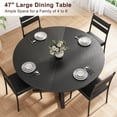 thumbnail image 3 of LAFGUR 47" Round Dining Table for 4,Wood Kitchen Dining Room Circle Dinner Pedestal Table ,Black, 3 of 9
