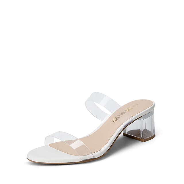 Sandalia DREAM PAIRS DHS213 Tacón Grueso de Dos Tiras Blanco 8