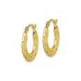 thumbnail image 3 of Gem & Harmony 10K Yellow Gold Patterned Hollow Hoop Earrings for Women, 3 of 4