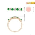 thumbnail image 5 of ANGARA Natural Half Eternity Seven Stone Emerald and Diamond Wedding Ring in 14K Rose Gold for Women (Size-3mm) | May Birthstone, Birthday, Anniversary, Jewelry Gift for Women | Natural Emerald Ring, 5 of 9