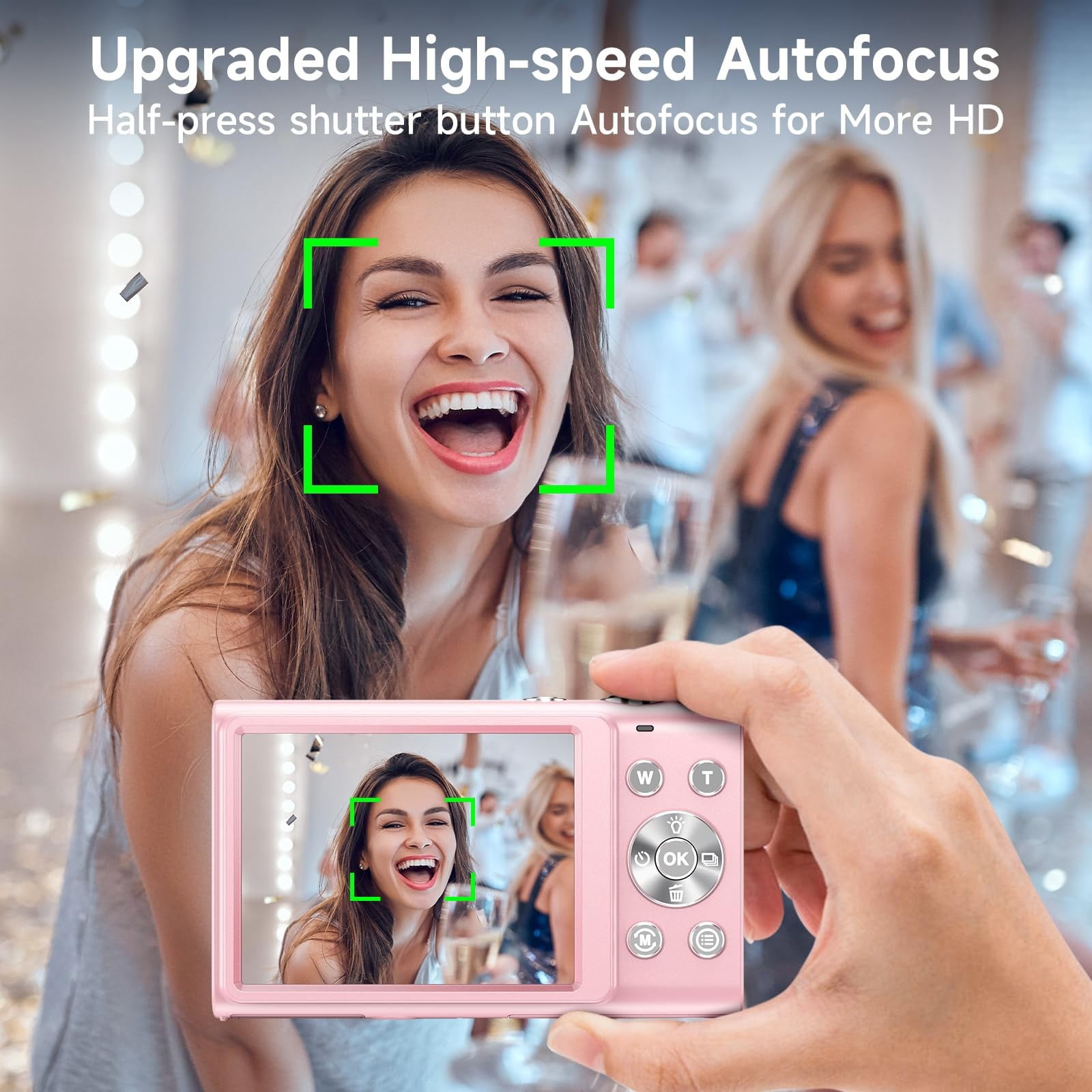 BREWENE Digital Camera 4K Autofocus Vlogging Camera for YouTube with 32GB Card,48MP UHD 16X Digital Zoom Point and Shoot Camera for Photography
