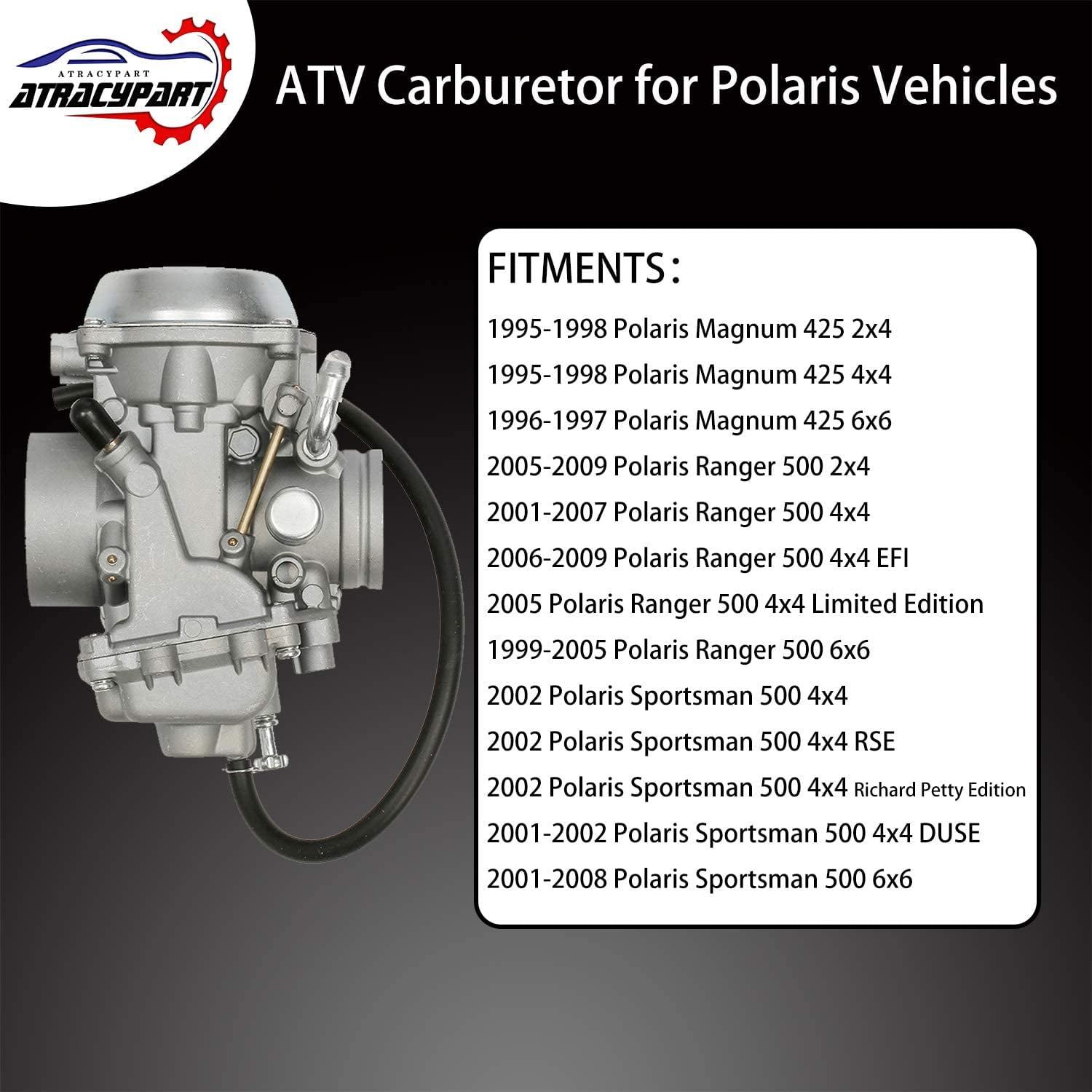 Carburetor Carb for Polaris 1999-2009 Ranger 500 1995-1998 Magnum 425 ATV QUAD Carb 2001-2008 Sportsman 500 