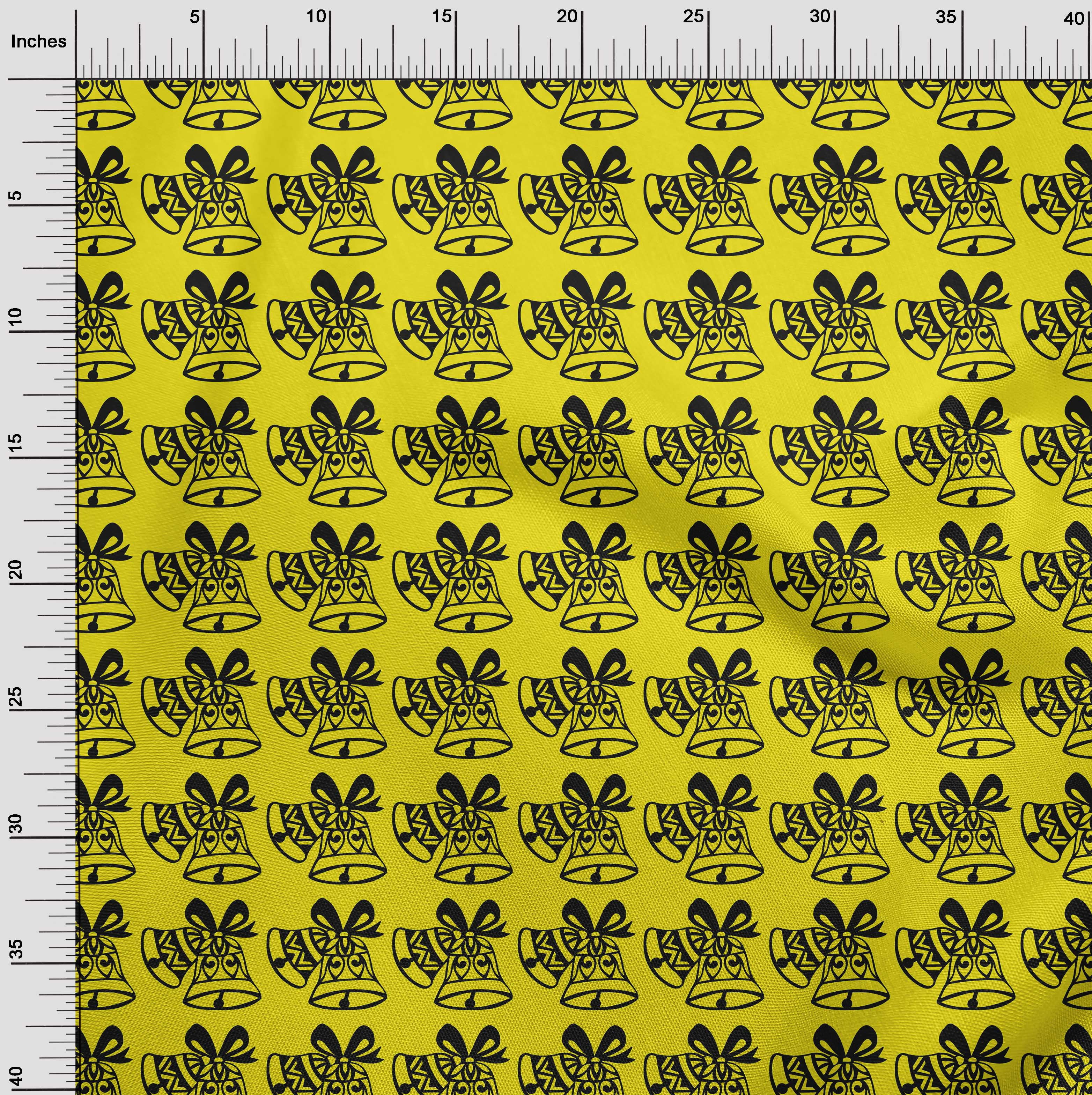 oneOone Cotton Cambric Yellow Fabric Merry Christmas Sewing Craft Projects Fabric Prints By Yard 56 Inch Wide