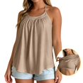 thumbnail image 4 of Tank With Built In Bras Racerback Padded Camisole Top | Racerback Tank For Double Lined Low Cut Tank Relaxed Baggy Spaghetti Strap Camisole, 4 of 6