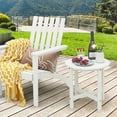 thumbnail image 4 of Costway 18'' Patio Round Adirondack Side Table Weather Resistant HDPE Garden White, 4 of 9