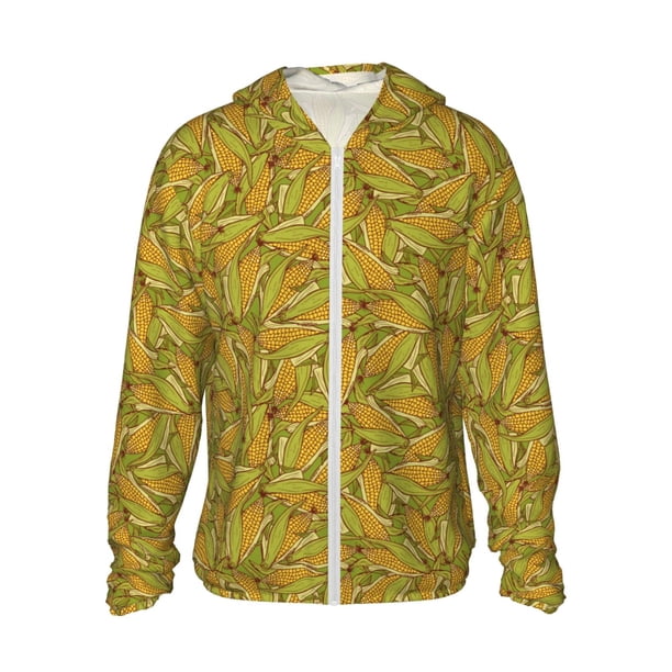 Fotbe Corn 6 Chaqueta con Protección Solar UPF 50+ para Hombre y Mujer, Camisa con Capucha y Bolsillos-XX-Large