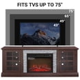 thumbnail image 5 of UHOMEPRO Fireplace TV Stand for TVs up to 75", White Large Entertainment Center with 23" Electric Fireplace for Living Room, 70" Modern TV Stand with 2-Door Storage, 5 of 11