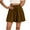Brown, variant on Women Wide Leg Casual Shorts Mini Ruffle Half Pants High Waist Elastic Short Solid Color Drawstrings Pant Lightweight Breathable Summer Skorts with Wave Hem