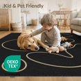 thumbnail image 4 of ODIKA 8'x10' Washable Area Rug Black Beige Abstract Curves and Shapes Elegant Minimalist Design with Fluid Lines for Living Room, Under Sectional, Family , Durable, Non-Slip, 4 of 7