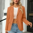 thumbnail image 4 of XPMWRP Women's Solid Color Buttoned Jacket Lapel Draped Outwear Long Sleeved Fashionable Casual Coat Blazer with Double Pocket Gold XXL, 4 of 7