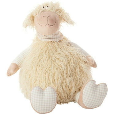 HomeRoots 26" X 22" Ivory Lamb Throw Pillow
