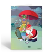Stonehouse Collection Funny Golf Christmas Cards, Santa Putting in Storm with Reindeer Caddy, 6.25 x 4.5 inches, 12-Pack with Envelopes, (Standard)