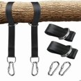 thumbnail image 1 of Kit de correas para columpio de árbol, con dos mosquetones de acero inoxidable, apto para colgadores de neumáticos, porches, exteriores y columpios para bebés., 1 of 5