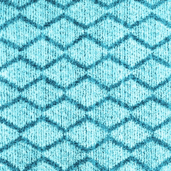 Ahgly Company Indoor Square Trellis Light Blue Modern Area Rugs, 3' Square