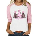 thumbnail image 1 of LckLvx Chandails de Noël pour Femmes Col Rond Manches 3/4 Raglan Hauts Mignons Graphiques Décontractés T-Shirts, 1 of 4