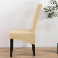thumbnail image 1 of Cubierta de silla elástica poliéster Soledad Fundas de silla de comedor Beige, 1 of 9