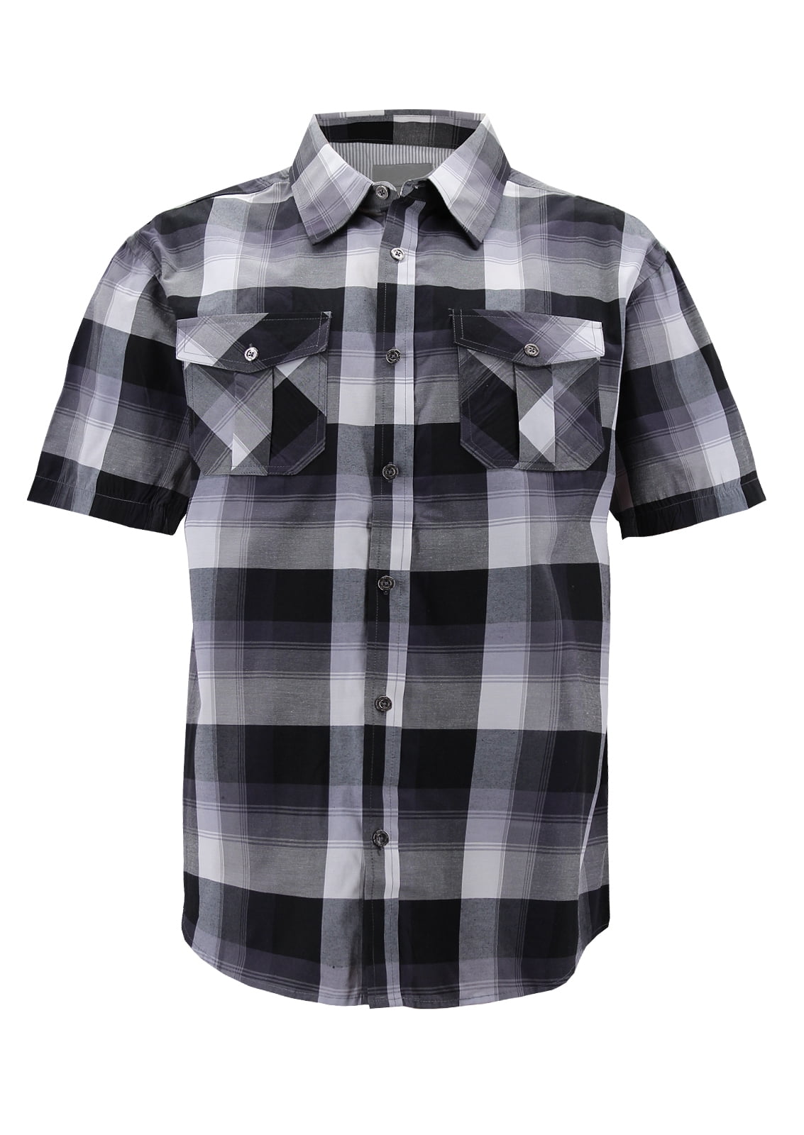 Men’s Short Sleeve Cowboy Button Down Casual Plaid Pattern Western