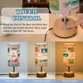 thumbnail image 3 of Touch Control Table Lamp with LED Bulb Bedside Lamp for Bedroom Living Room Summer Travel Stamps, 3 of 8