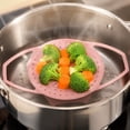 thumbnail image 4 of Food Grade Silicone Steamer Rack, Heat Resistant Round Silicone Steam Tray with Double Handles for Veggie Bun Cooking, 4 of 5