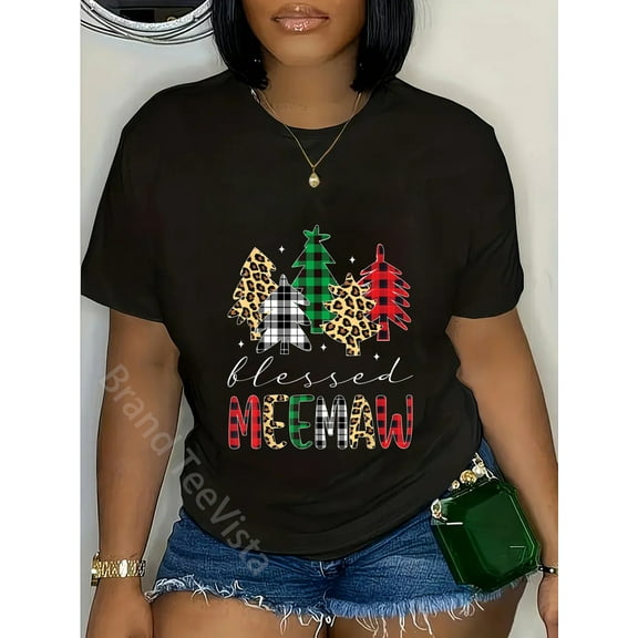 Blessed Meemaw Christmas Tree Family Matching T-Shirt