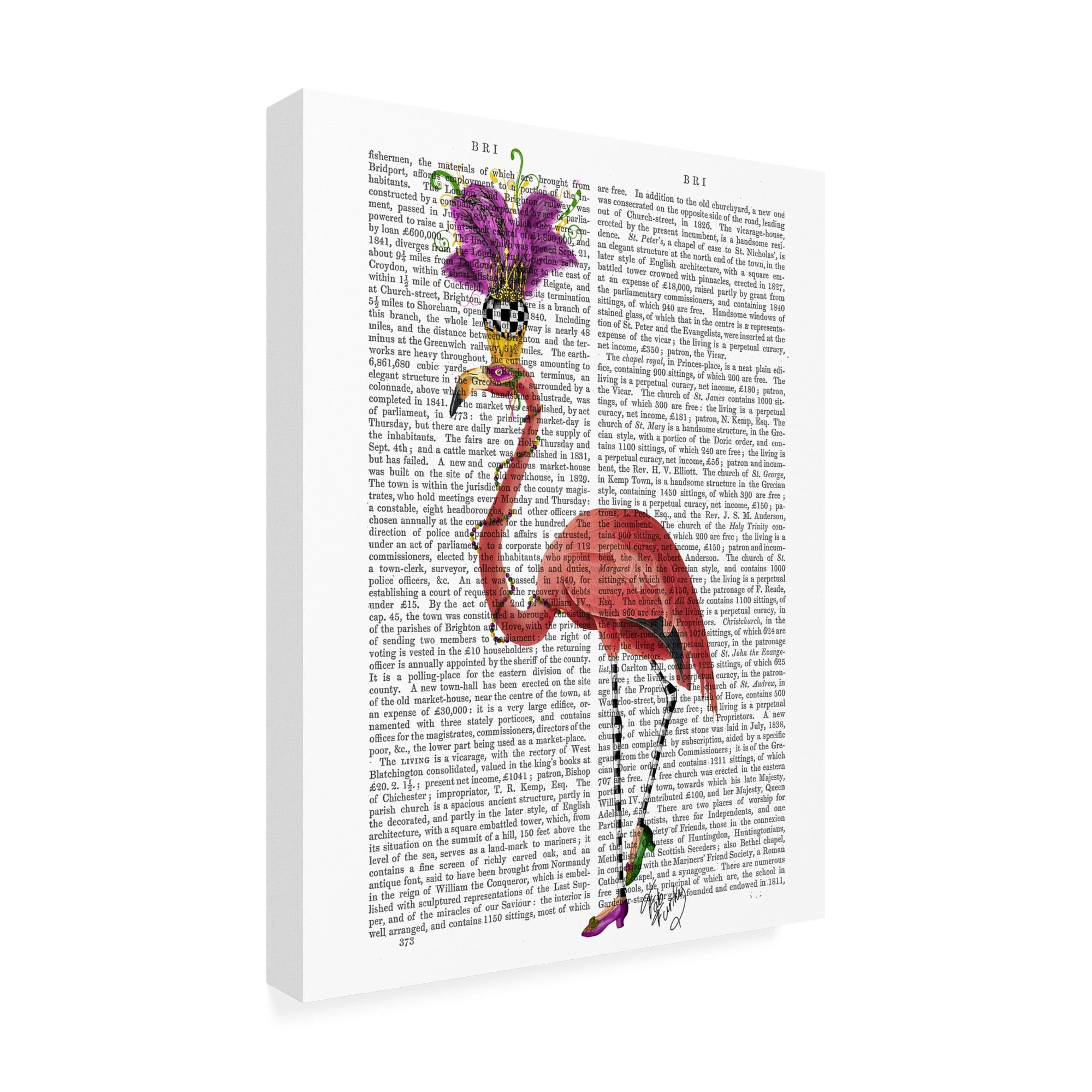 Trademark Fine Art 'Mardi Gras Flamingo, Full' Canvas Art by Fab Funky