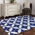 thumbnail image 3 of 3'x5' Rug for Living Room Bedroom, Retro Rhombus Washable Area Rugs Non-Slip Carpet Mats, Morocco Abstract Geometric Art Navy Blue Indoor Low Pile Area Rug Runner for Kitchen, Mudroom, 3 of 8