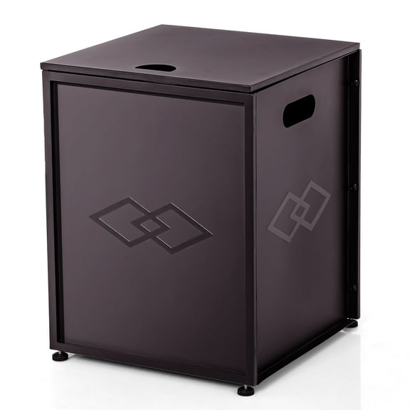 Outop 16"x16" Rectangle Propane Fire Pit Table with Storage Sides