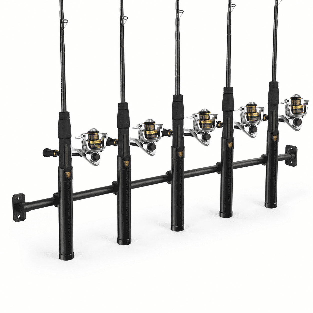 Aluminum Body-Tension Rod 5 Rod Holders Fishing Rod Rack for Truck Bed and SUV