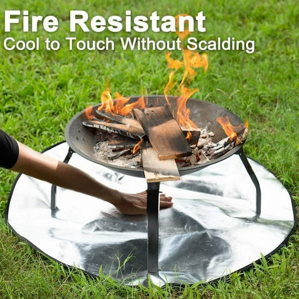 Fire Pit Mat 24"/36", Fireproof Pad Deck Protector 3 Layers Fire