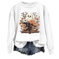 thumbnail image 1 of VBARHMQRT Sweatshirts d'Automne pour Femmes Col Rond Imprimé Sans Capuche Hoodie, 1 of 3
